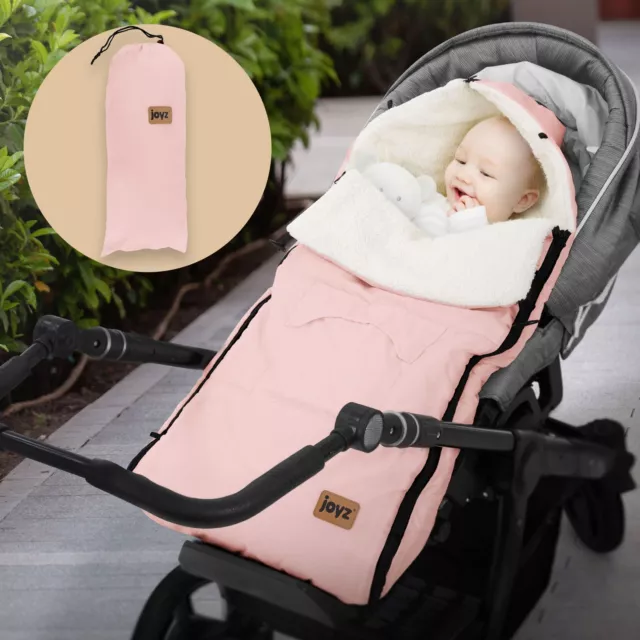 Chancelière pour bébé sac de couchage rose d'hiver pour poussette et siège auto