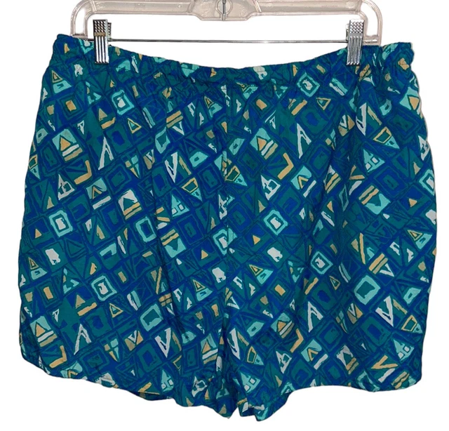 Vintage 80's Harbour Classics Blue All Over Print Swim Trunks Surf Baggy Shorts