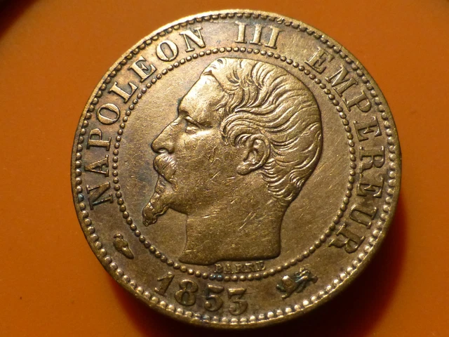 5 Centimes - Napoleon Iii - 1853 D - Millesime Rare & Qualite Ttb ! (Nettoyee)
