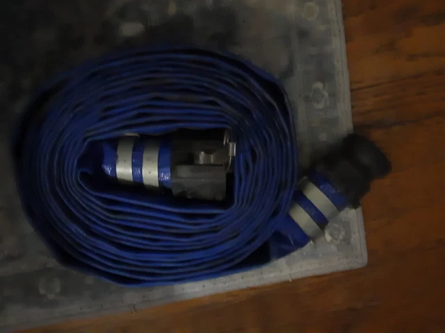 2" x 25' Blue PVC Lay-Flat Discharge Hose with Poly Cam Lock Fittings