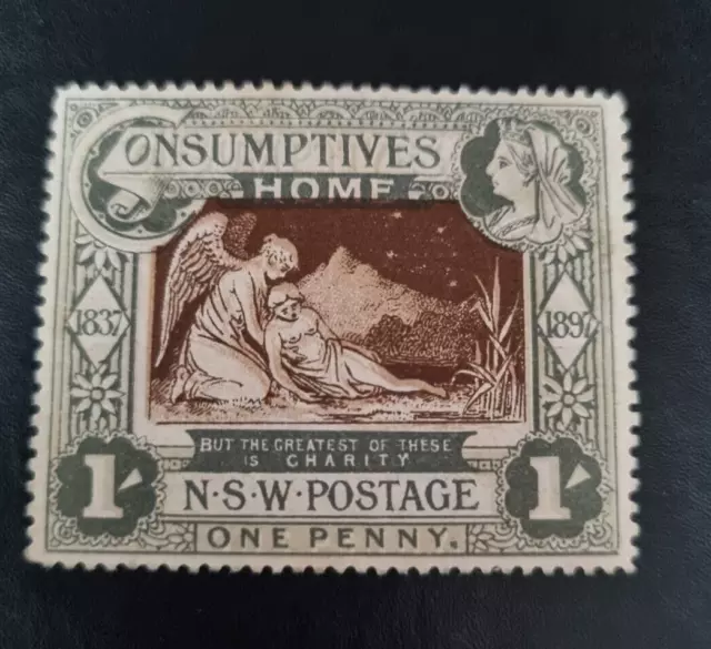 NSW Stamp 1897 Consumptives Home QV Charity 1d (1s) Green SG280 Mint CV£50 Nice