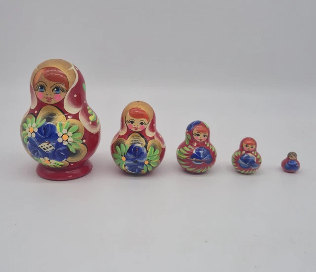 Poupée Russe Matriochka Peinte à La Main – 8 Pièces, Vintage 1995