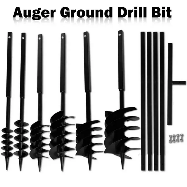 Earth Auger Ground Drill Bit with Handle Double/Three Spirals Fence Post Hole