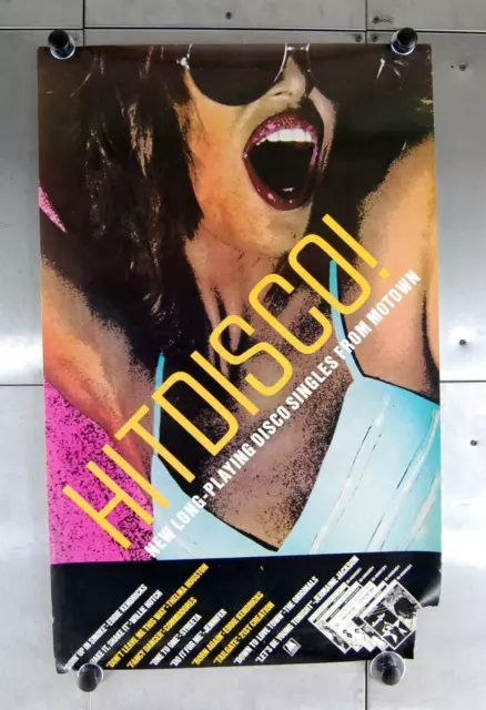 Vtg Hit Disco Motown Musik Band Promo Singles Poster 1976 55.9cm x 88.9cm