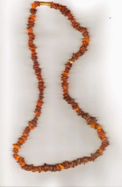 Collier Sautoir Long En Ambre Véritable - 145 Cm / 78g - Neuf Sans Emballage