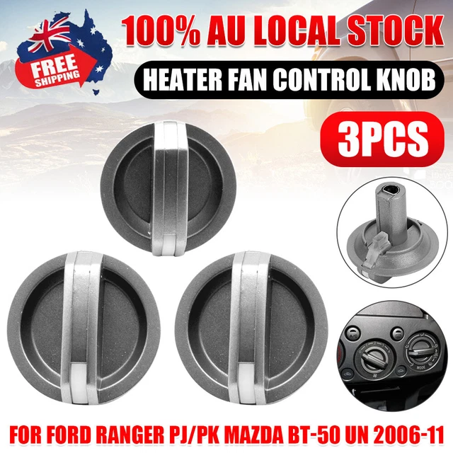 3X Heater Fan Control Knobs Kit For Ford Ranger PJ/PK Mazda BT-50 UN 06 07-11 10