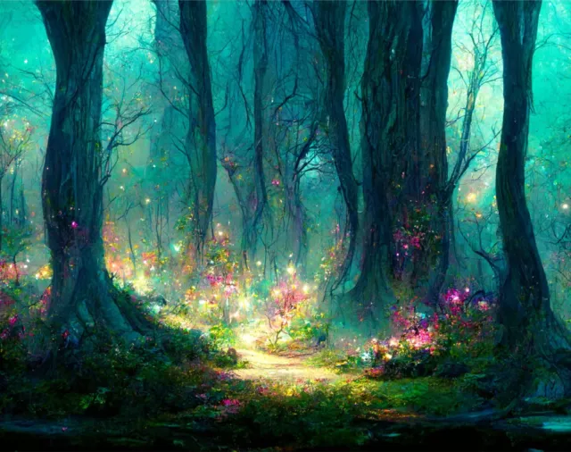 Magical Fairy Woodland Forest Canvas Picture Print Wall Art