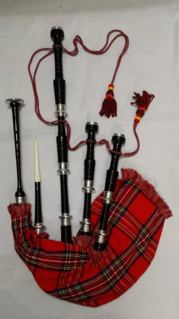 Great Highland Bagpipes Rosewood Silver Amounts/Scottish Bagpipes with Hard Case