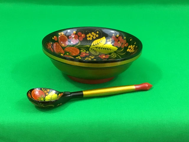 Bols Khokhloma Traditionnels Russes - Bois Peint à La Main - Lot H4cm D13cm - Neuf