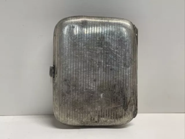 Vintage Sterling Cigarette Case 68 Grams Engraved with an "M" 2