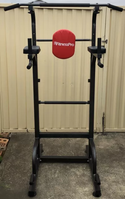 Fitness Pro Power Tower Chin Up Bar Push Pull Up Knee Raise Gym Station Weight