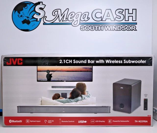 JVC 2.1CH BLUETOOTH Soundbar with Wireless Subwoofer THN239BA 85.00
