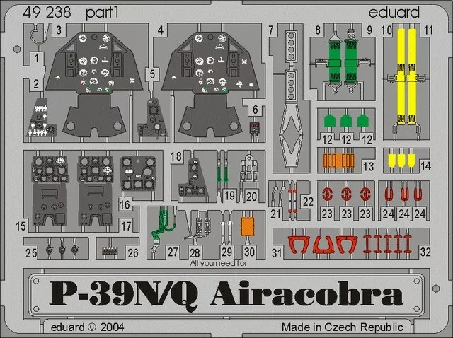 Eduard 1/48 Velivolo P39N/Q Per Edu (Dipinto) 49238