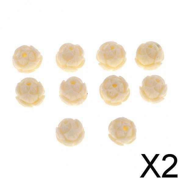 2x 10Pcs Perles Lâches DIY Bracelet Collier pour Décoration Charmes Faits À