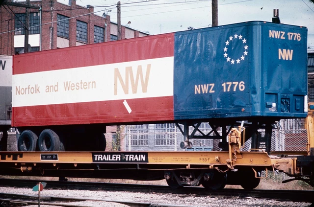 1975/16 Dupe Slide Fresh Nw Norfolk Western Bicentennial Trailer Nwz 1776