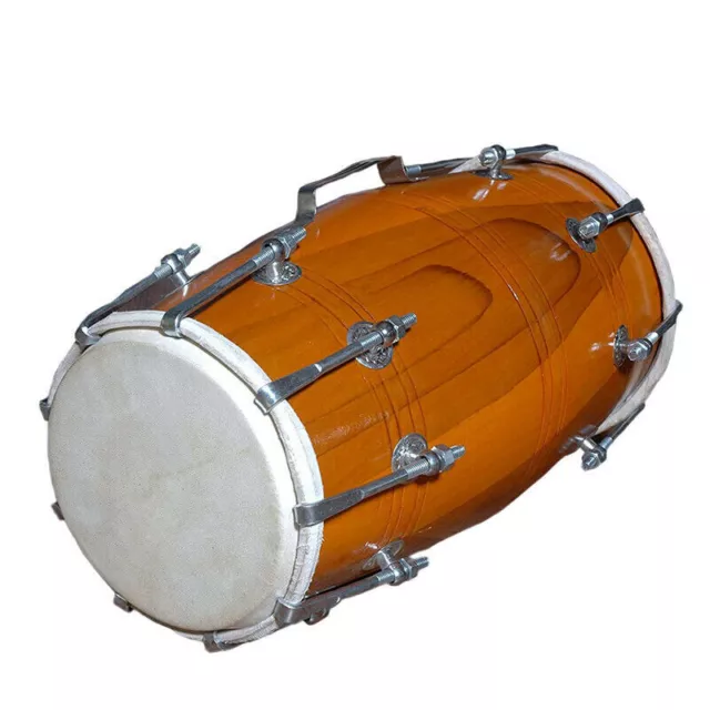 Handmade Wooden Dholak/Dholki Drum Folk Indian Musical Instrument Bhajan Kirtan 3