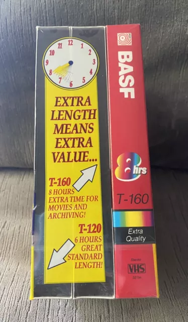 Factory Sealed  Value Pack Of 3 BASF T-120 (2) & T-160 (1) Blank VHS Tapes