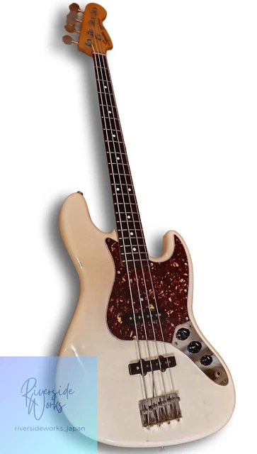 JV SERIAL 1983] Squier SJB-55 Jazz Bass White w/ Leather Gig Bag