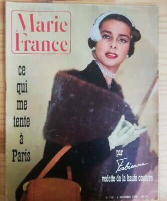 MODE VINTAGE HAUTE COUTURE REVUE MARIE FRANCE AOÛT 1950 DIOR BALMAIN 