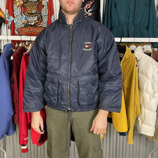 Tommy Hilfiger Puffer Coat Giacca Imbottita Cerniera Intera, Blu Navy, Uomo Medium