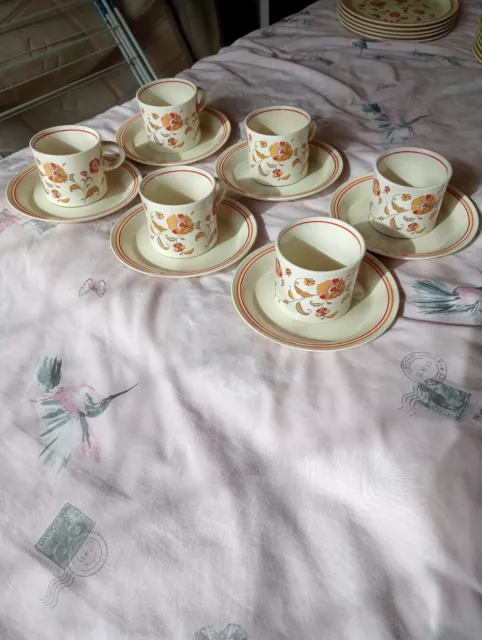 6X Arklow Brendan Erinstone Mugs And Saucers.