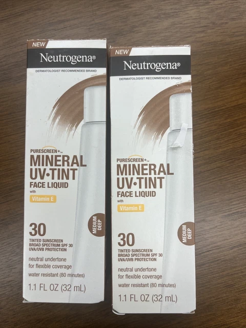 2 Neutrogena Purescreen Mineral UV Tint Face Liquid Sunscreen Exp. 12/2024