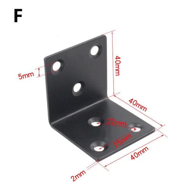 4pcs Stainless Steel L-Shaped Brackets Fixing Right Angle Corner Brace Furniture