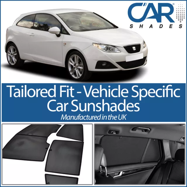 Seat Ibiza 3dr 2008 On UV CAR SHADES WINDOW SUN BLINDS PRIVACY GLASS TINT BLACK