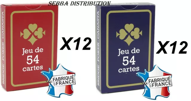 Jeu de RAMI Grimaud SPECIAL CERCLE Extrafines rouge - Jeu de 54 cartes  cartonnées plastifiées – format bridge