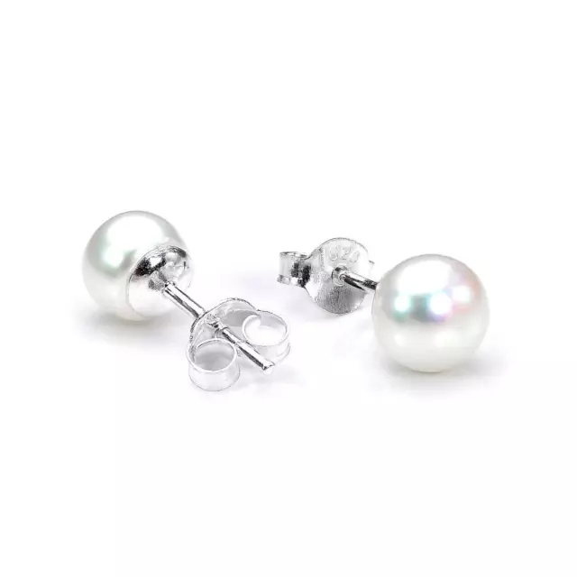 Sterling Silver & Freshwater Pearl Stud Earrings Studs Pearls