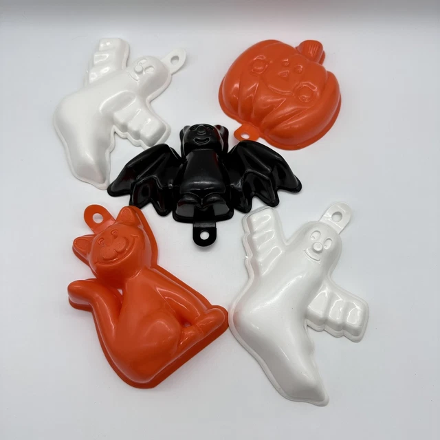 Lote de 5 moldes grandes de plástico de Halloween para golosinas/molduras de decoración Inc Utah Gómez