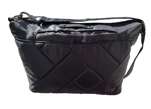 Lug Flare Crossbody Bag in Black Quilted - Detachable Adjustable Strap