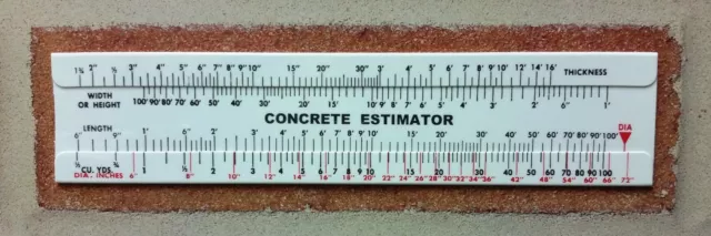 Concrete Slide Ruler 100 Yard Volume Calculator Lot of 6pcs MADE IN USA!!!!