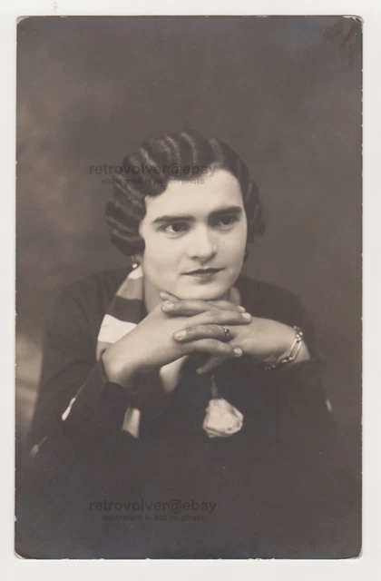 Pretty Cute Young Jewish Woman Attractive Lady Girl Unusual Hair Antique Photo