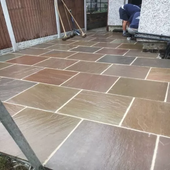 Autumn Blend 600x600 Calibrated Indian Sandstone Paving Slabs