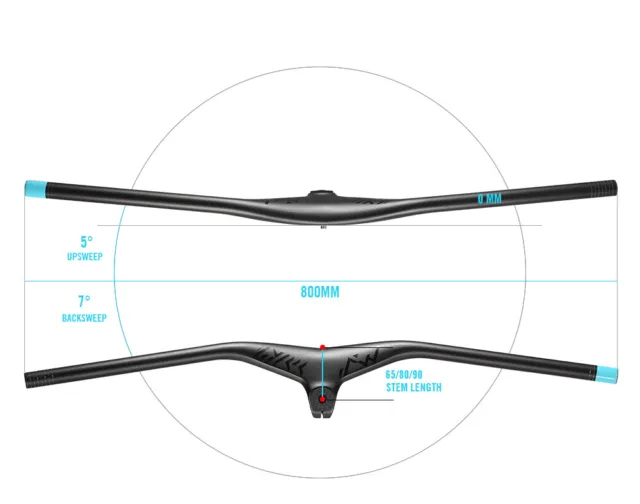 800mm Carbon MTB Integrated Handlebar Rise 0mm XC Bicycle Handlebar Flat Bar