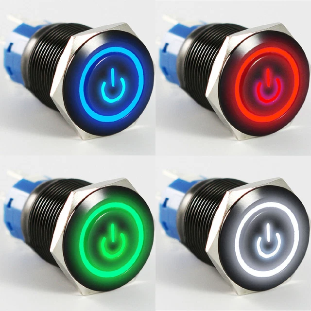 Bouton Poussoir Interrupteur 19mm 12V - Pour Klaxon Ou Circuit Momentané - Métal, étanche, Avec LED Bouton Klaxon Voiture Bouton Poussoir Interrupteur 19mm 12V - Pour Klaxon Ou Circuit Momentané - Métal, étanche, Avec LED Bouton Klaxon Voiture