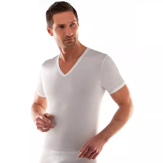 3 t-shirt corpo uomo LIABEL scollo a V interno lana e cotone 5121/53
