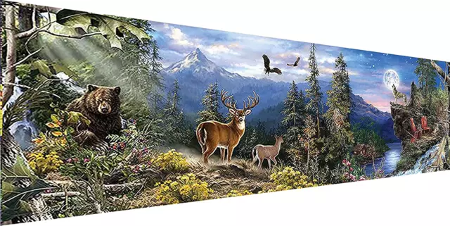 YALKIN 5D Diamond Painting Kits for Adults (35.4X11.8Inch) DIY Large Forest Full