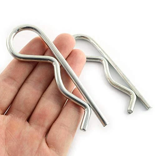2 PCS Stainless Steel R Clips Spring Retaining Wire Hair Pins Lynch Cotter M5X10