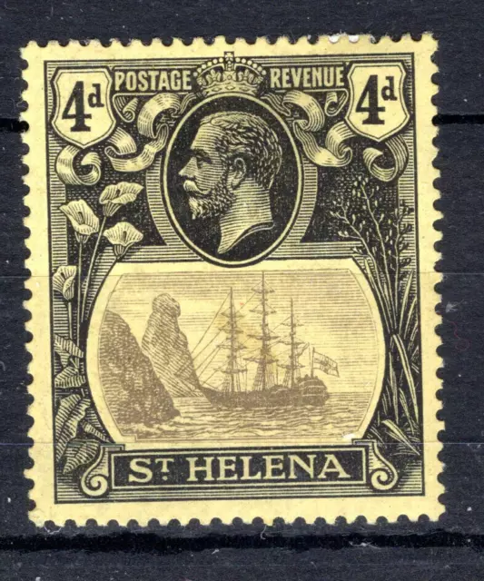 St Helena 1922 sg 92 4d blk & grey/yellow  fine LM cat £15