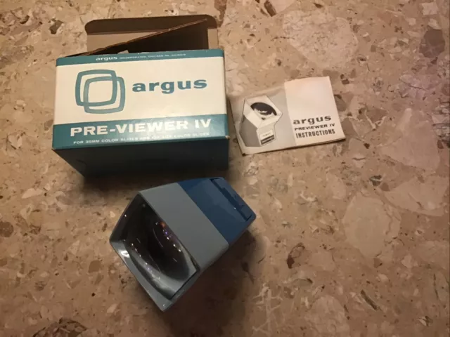 Vintage Argus Pre-Viewer IV 35MM Illuminated Slide Viewer, Original Box Works