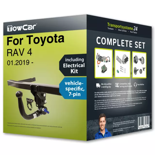Towbar detachable for TOYOTA RAV 4 01.2019- + 7pin spec. electrical-kit NEW CAR