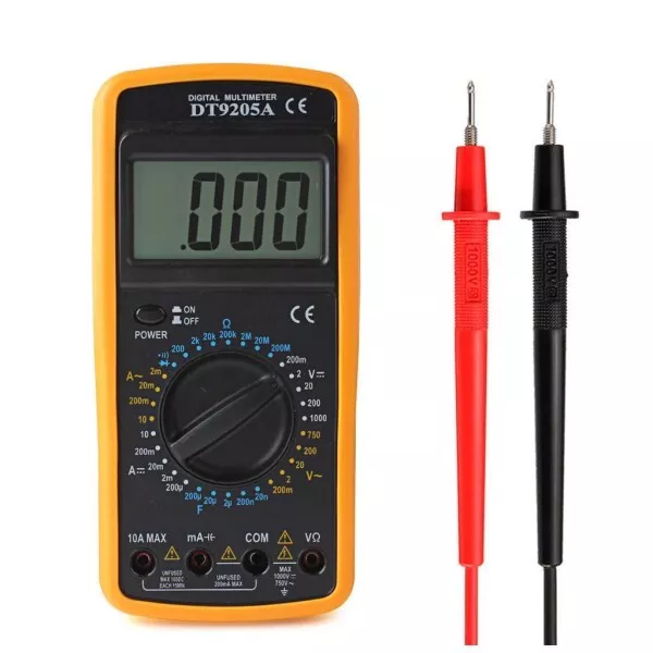 Tester Multimeter Multimetro Digitale Pro Tester Professionale Con Cavi Dt9205a