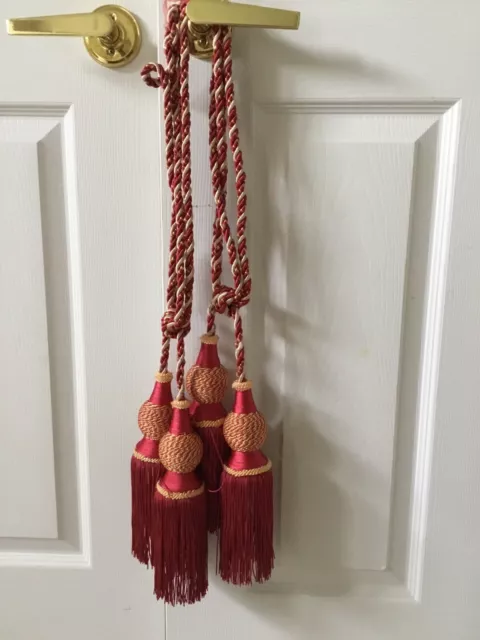 2PCS Curtain Holdbacks Rope Tie Backs Tassel Tiebacks Decor Surprise
