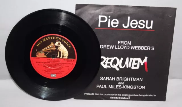 7" Single - Sarah Brightman - Pie Jesu - HMV WEBBER1 - 1985