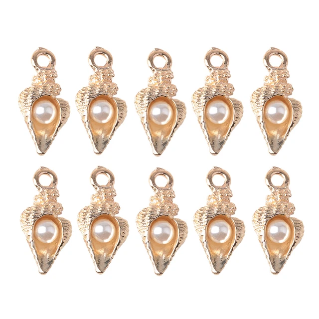 10 Stück Conch Charms Anhänger für Kette Armband Schmuck DIY Herstellung