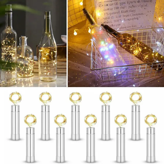 Flaschenlicht LED Korken mit Kupferdraht Lichterkette Weihnachten Hochzeit Deko