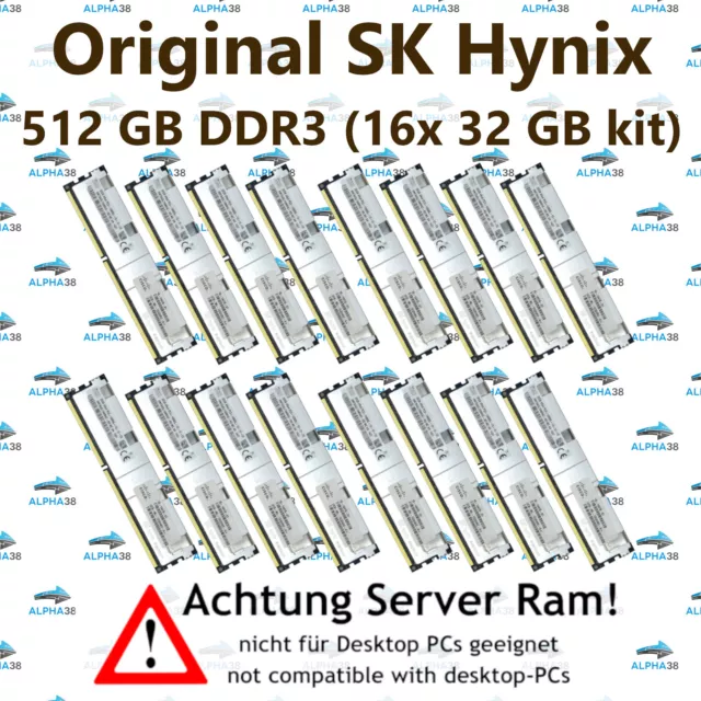 512 GB (16x 32 GB) Rdimm ECC DDR3-1866 Lenovo System x3500 x3750 M4 Server RAM