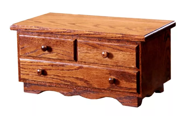 Small Jewelry Box Jewelry Cabinet 3 Felt lined Drawers Amish Built Solid Oak